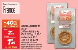 Netto NETTO Quiches lorraines x2 offre
