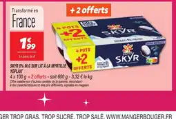 Netto YOPLAIT Skyr 0% m.g sur lit à la myrtille offre