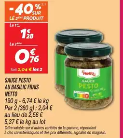 Netto NETTO Sauce pesto au basilic frais offre