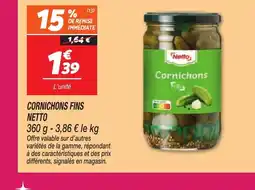 Netto NETTO Cornichons fins offre