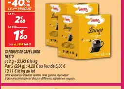 Netto NETTO Capsules de café offre