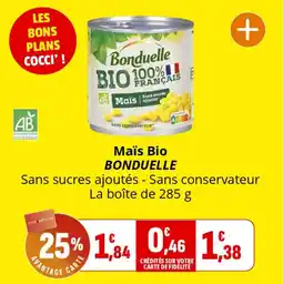 Coccinelle Supermarché Maïs bio bonduelle offre