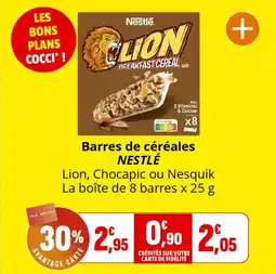Coccinelle Supermarché Barres de céréales nestlé offre