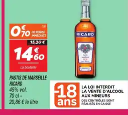 Netto RICARD Pastis de marseille offre