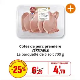 Coccinelle Supermarché Côtes de porc première véritable offre