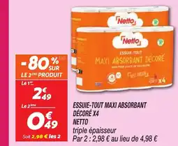 Netto NETTO Essuie-tout maxi absorbant décoré x4 offre