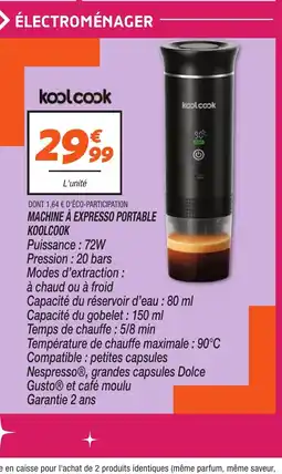 Netto KOOLCOOK Machine à expresso portable offre