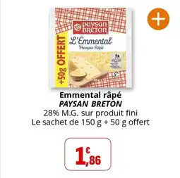 Coccinelle Supermarché Emmental râpé paysan breton offre