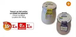 Coccinelle Supermarché Yaourt au lait entier la ferme du manège offre
