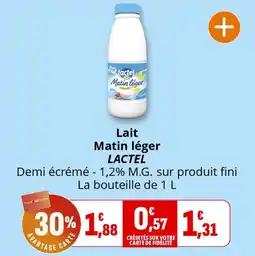 Coccinelle Supermarché Lait matin léger lactel offre
