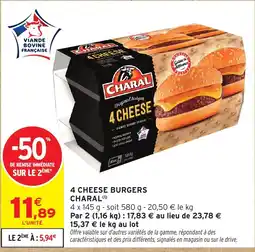 Intermarché Hyper CHARAL 4 cheese burgers offre
