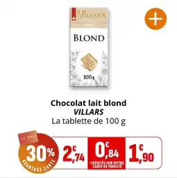 Coccinelle Supermarché Chocolat lait blond villars offre