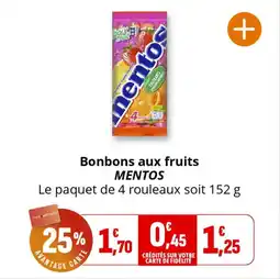 Coccinelle Supermarché Bonbons aux fruits mentos offre