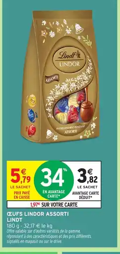 Intermarché Hyper LINDT Œufs lindor assorti offre