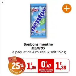 Coccinelle Supermarché Bonbons menthe mentos offre