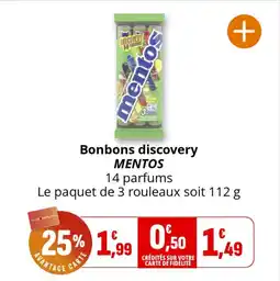 Coccinelle Supermarché Bonbons discovery mentos offre