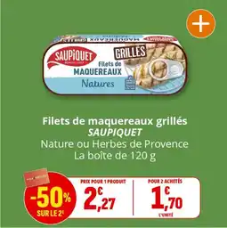 Coccinelle Supermarché Filets de maquereaux grillés saupiquet offre