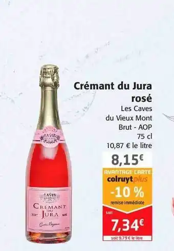 Colruyt Crémant Du Jura Rosé Les Caves Du Vieux Mont Brut - Aop offre