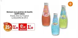 Coccinelle Supermarché Boisson aux graines de basilic happy basil offre