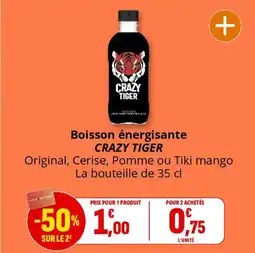 Coccinelle Supermarché Boisson énergisante crazy tiger offre