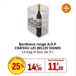 Coccinelle Supermarché Bordeaux rouge a.o.p château les belles vignes offre