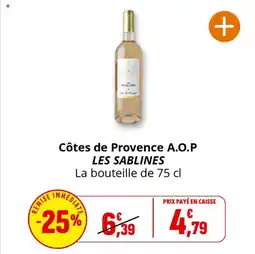 Coccinelle Supermarché Côtes de provence a.o.p les sablines offre