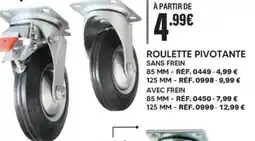 Shopix ROULETTE PIVOTANTE SANS FREIN offre