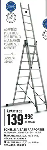 Shopix ÉCHELLE À BASE RAPPORTÉE offre