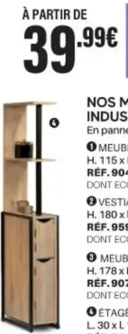 Shopix ÉTAGÈRE BOIS 2 PORTES offre