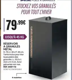 Shopix RÉSERVOIR À GRANULÉS MÉTAL offre