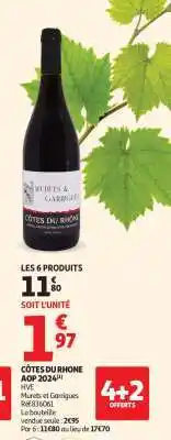 Auchan CÔTES DU RHONE AOP 2024 offre