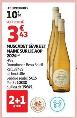 Auchan Muscadet Sèvre Et Maine Sur Lie Aop 2024 offre