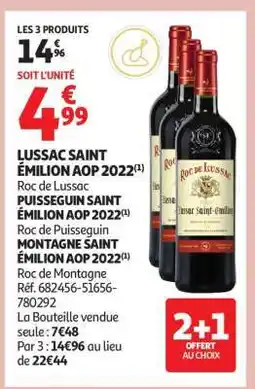 Auchan Lussac Saint Émilion Aop 2022 offre