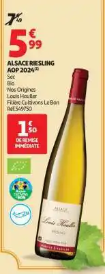 Auchan ALSACE RIESLING AOP 2024 offre