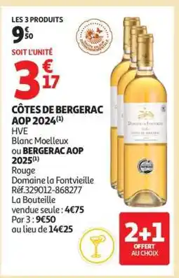 Auchan Côtes De Bergerac Aop 2024 offre