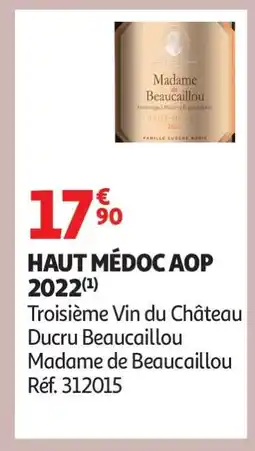 Auchan Haut Médoc Aop 2022 offre
