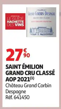 Auchan Saint Émilion Grand Cru Classé Aop 2021 offre