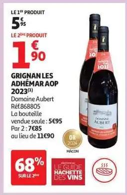 Auchan GRIGNAN LES ADHÉMAR AOP 2023 offre