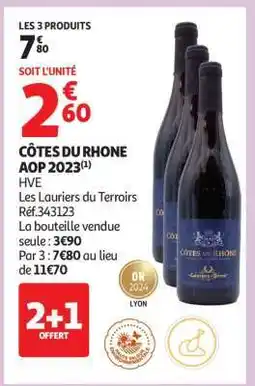 Auchan Côtes Du Rhône Aop 2023 offre