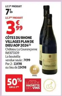 Auchan CÔTES DU RHONE VILLAGES PLAN DE DIEU AOP 2024 offre