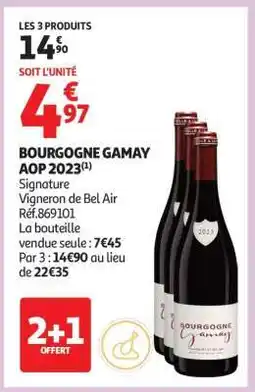 Auchan Bourgogne Gamay Aop 2023 offre