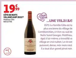 Auchan CÔTE DE NUITS VILLAGES AOP 2022 offre