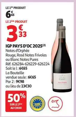 Auchan IGP PAYS D'OC 2025 offre