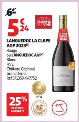 Auchan LANGUEDOC LA CLAPE AOP 2023 offre