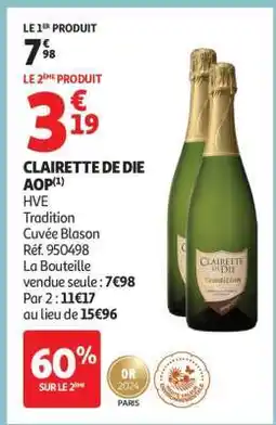 Auchan Clairette De Die Aop offre