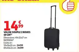 Auchan VALISE SOUPLE 2 ROUES 49 CM offre