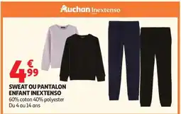 Auchan SWEAT OU PANTALON ENFANT INEXTENSO offre