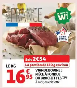 Auchan Viande Bovine : Pièce À Fondue Ou Brochettes offre