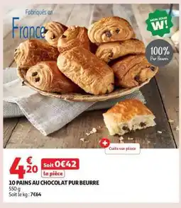 Auchan 10 pains au chocolat pur beurre offre