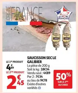 Auchan Saucisson Sec Le Galibier offre